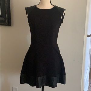 Sexy H&M Black Stretchy Dress with Faux Leather
